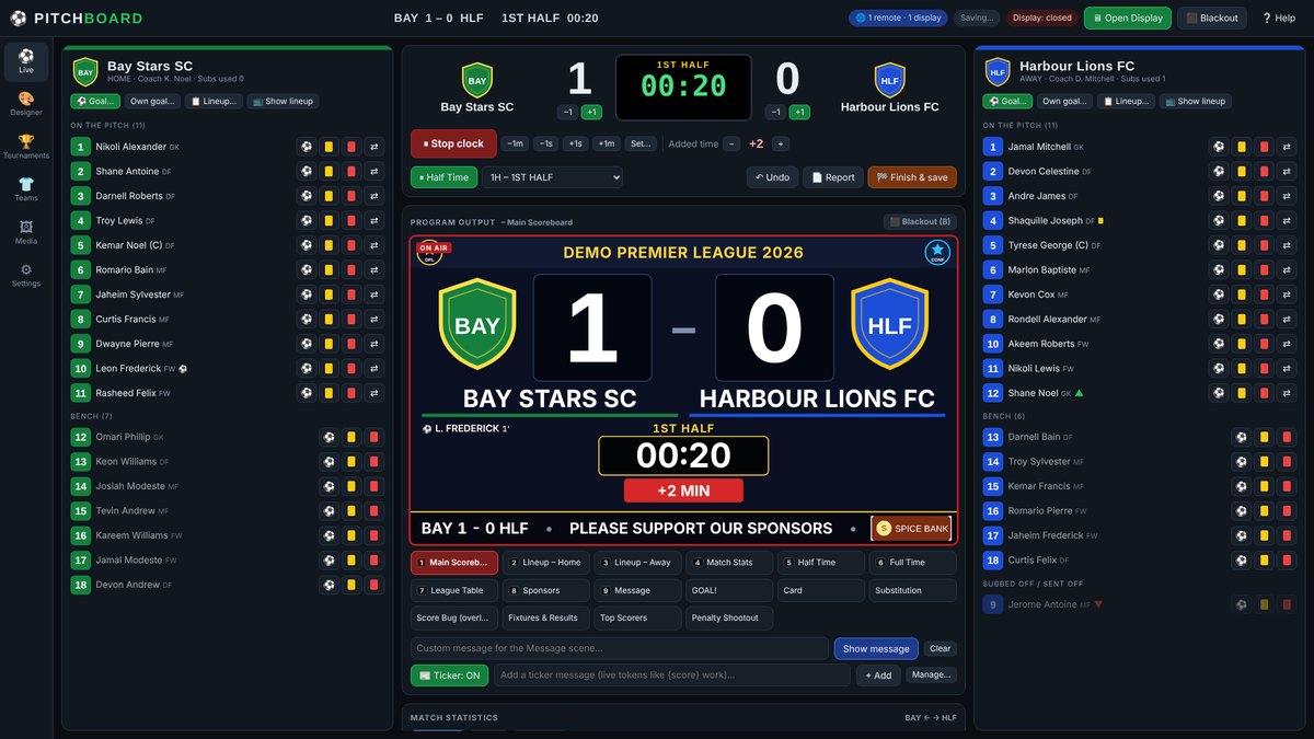 PitchBoard control room